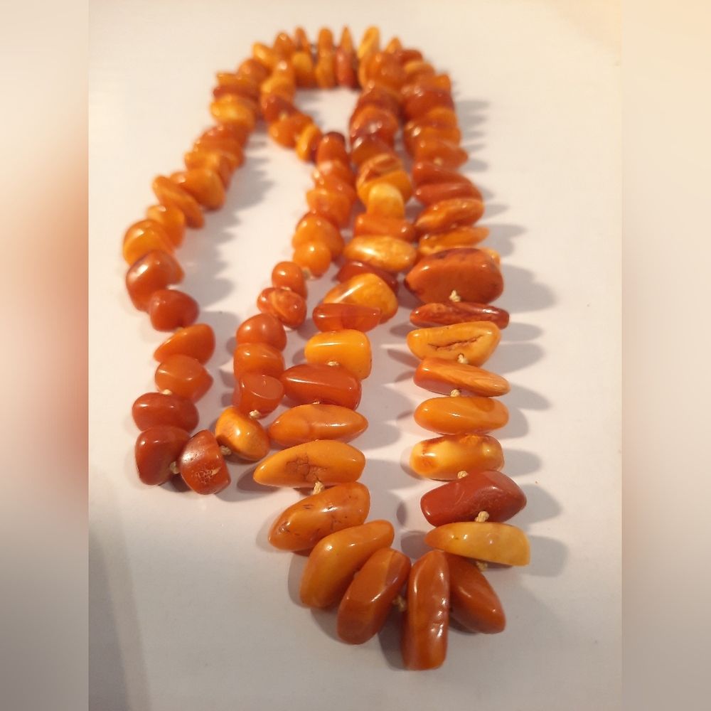 Amber Beaded Necklace - Orange
